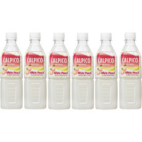 Calpico White Peach, Non-Carbonated Drink, Japanese Beverage Contains Peach Juice Concentrate, Sweet And Tangy Asian Drink, 16.9 Fl Oz. (Pack Of 6)
