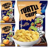 K-Munchies Orion Turtle Chips - Large 3 X 160-Gram Truffle Flavor Korean Chips - Big Bag, Party Size Tasty, Crispy Korean Corn Snacks - Bite-Sized, On-The-Go Korean Corn Snack For Family