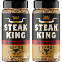 Fire & Smoke Society Steak King Steak Seasoning | Bbq Rubs, Steak Rub For Smoking And Grilling Meat | Filet Mignon, Ribeye, Beef, Lamb And Burgers | Bbq Rubs And Spices | Black Pepper, Fennel, Oregano, Pink Peppercorns | Large (2-Pack)