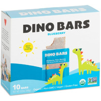 Dino Bars | Organic Fruit Bar For Kids | Organic Toddler Bars And Dinosaur Snacks | Fruit + Oats + Hemp Hearts + Coconut Oil With Edible Paper | Blueberry Kids Bar | Age 1+ | 10 Pack