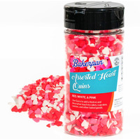 Bakerpan Heart Sprinkles For Baking - Assorted Colors Sprinkles For Cookies - 4 Ounces Heart Shaped Sprinkles Edible For Cake Decoration, Mother Day Sprinkles (Made In Usa)