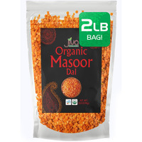 Jiva Organics Organic Masoor Dal 2 Pound Bag (Split Red Lentils) - Non-Gmo, Pure & Natural