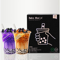 Boba Moo X Premium Boba Tea Kit Combo (Classic & Taro) - Only 5,000 Kits Yearly, Small Batch Bubble Tea Kit With Boba Tapioca Pearls, Exceptional Taste & Chewiness, Vegan, Lactose-Free, 10 Servings