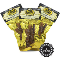 Premium Natural Style 1 Oz. Smoked Original Alligator Jerky - 100% Made From Solid Strips Of Gator - No Preservatives - High Protein - Low Carbs (Alligator Smoked 3 Pack)