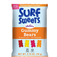 Surf Sweets Gummy Bears, Made With Organic Cane Sugar And Organic Fruit Juice, Nut & Gluten Free & No Artificial Colors, 2.75 Oz (Pack Of 12)