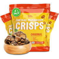 The Daily Good Shiitake Mushroom Crisps - 3 Packs Mushroom Chips, Gluten-Free Mushroom Snack, Non-Gmo, Vegan Food, Vegan Chips, Vegan Snacks,Original Flavor, 0.2 Lbs