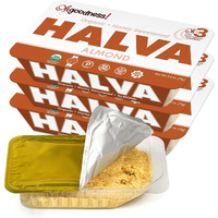 Ohgoodness! Organic Honey Halva - 3 Pack - Only Three Simple Ingredients, Melt-In-Mouth Snack & Dessert, Honey Sweetened Treat Paleo & Scd Approved - No Additives (Honey - Almond) 75G