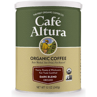 Cafe Altura Ground Organic Coffee, Fair Trade Dark Blend, 12 Ounce (Pack Of 3)