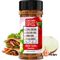 Fajita Seasoning - Spicy Taco Seasoning Mix For Chicken, Meat, Tortilla, Burrito, Seafood & Poultry. Gluten Free & Low Sodium Mexican Seasoning Rub With Cumin, Chili, Paprika, Onion & Garlic 4.25Oz