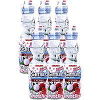 Sangaria Ramune, 6.76 Fluid Ounce (Lychee, 6 Bottles)