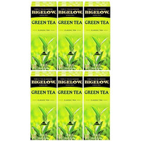 Bigelow Green Tea 28-Count Boxes (Pack Of 6) Premium Bagged Green Tea Bright Antioxidant-Rich All Natural Medium-Caffeine Tea In Individual Foil-Wrapped Bags