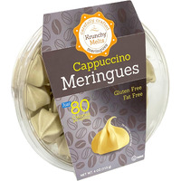 Krunchy Melts Original Meringue Cookies | Cappuccino Flavor | Only 80 Calories Per Serving | Fat Free, Gluten Free, Dairy Free (4 Oz)