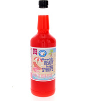 Hypothermias Shaved Ice & Snow Cone Syrup - Bpa-Free Plastic Bottle Quart (32 Fl. Oz) - Pink Lemon Sour - Non-Gmo 100% Pure Cane Sugar, Ready To Use