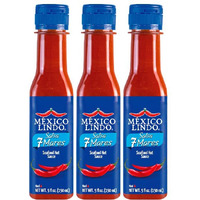Mexico Lindo 7 Mares Hot Sauce | Perfect For Fish & Seafood | 10,800 Scoville Level | Spicy Flavor | 5 Fl Oz Bottles (Pack Of 3)