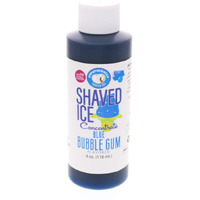 Hypothermias Shaved Ice And Snow Cone Syrup Unsweetened Flavor Concentrate - 4 Fl. Oz - Makes 1 Gallon Of Ready To Use Syrup - Blue Bubble Gum - Must Add Filtered Water And Sweetener