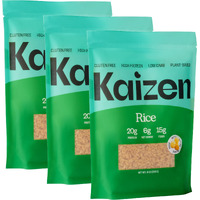 Kaizen Low Carb Keto Rice - Gluten-Free, High Protein (20G), Keto Friendly, Plant Based, Made With High Fiber Lupin Flour - 8 Ounces (Pack Of 3)