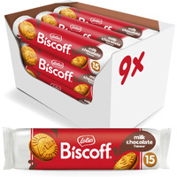 Lotus Biscoff Sandwich Cookies, Milk Chocolate Cream, 15 Cookies Per Pack, 5.29 Ounce (Pack Of 9)