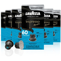 Lavazza Espresso Decaffeinated Dek Medium Roast Arabica & Robusta Aluminum Capsules Compatible With Nespresso Original Machines ,Value Pack, Round And Well-Balanced, Intensity 7 Of 13, 10 Count (Pack Of 6)