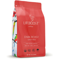 Lifeboost Coffee Dark Roast Ground Coffee - Low Acid Single Origin Usda Organic Coffee - Non-Gmo Ground Coffee Beans Dark Roast Third Party Tested For Mycotoxins & Pesticides - 12 Ounces