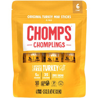 Chomps Mini Free Range Turkey Jerky Meat Snack Sticks, Original Turkey, 0.5 Ounce (Pack Of 6)