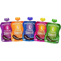 Mamma Chia Squeeze 5 Variety (10 Pack) Wild Raspberry,Green Magic,Blackberry Bliss,Strawberry ,Mango Coconut