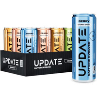 Drink Update Energy Drink With Paraxanthine - Jitter Free, Crash Free, No Overstimulation, No Withdrawal - Caffeine And Sugar Free (Variety, 12 Pack)