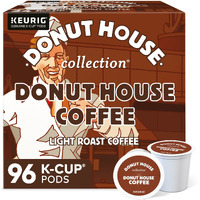 Donut House Collection Donut House Coffee Keurig Single-Serve K-Cup Pods, Light Roast Coffee, 96 Count (4 Packs Of 24)