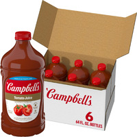 Campbells 100% Tomato Juice, 64 Fl Oz Bottle (6 Pack)