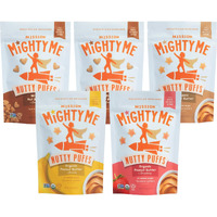 Mission Mightyme Nutty Puffs All-Flavor Variety Pack - Pediatrician Developed - Usda Organic, Plant-Based Protein, Gluten-Free - Peanut, Strawberry, Banana, Tree Nut, Cinnamon Flavors (1.5Oz, 5-Pack)