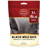 Minnesota Grown Black Wild Rice 6 Pound Bag - Premium Quality, All Natural - By Spicy World