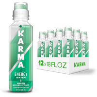 Karma Melon Dragonfruit Energy Water L Caffeinated Natural Energy Drink L Low Calorie Focus And Energy Boost, 18 Fl Oz (Pack Of 12)