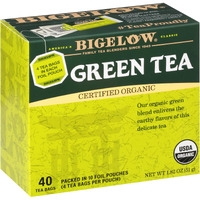 Bigelow Tea Organic Green Tea Bags Box, Caffeinated Tea With Green Tea, 40 Count Box (Pack Of 6), 240 Total Tea Bags