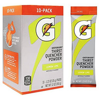 The Gatorade Company Gatorade Thirst Quencher Powder, 1.23Oz Packets, Makes 20 Ounces (Lemon-Lime), 1.23 Ounce (Pack Of 10)