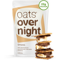 Oats Overnight Smores - Overnight Oats With 22G Protein, High Fiber Breakfast Protein Shake - Gluten Free Oatmeal, Non Gmo High Protein Oatmeal (2.8 Oz Per Meal) (16 Pack)