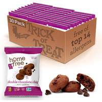 Homefree Bulk Mini Double Chocolate Chip Cookies, Gluten Free, Nut Free, Vegan, Individually Wrapped Packs, School Safe And Allergy Friendly Snack, 0.95 Oz. (Pack Of 30)
