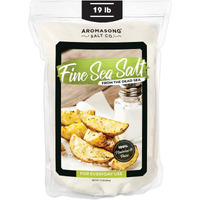 Aromasong Sea Salt 100% Natural Unrefined Gluten Free Fine Grain Table Salt - 19 Lb Large Bulk Resealable Bag