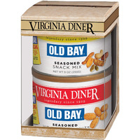 Virginia Diner - Old Bay Duo Gift Set (Old Bay Seasoned Virginia Peanuts & Old Bay Snack Mix), Two 9 Oz Tins - 18Oz Total