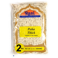 Rani Poha (Powa) Thick Medium-Cut (Flattened Rice) 32Oz (2Lbs) 908G ~ All Natural, Salt-Free | Vegan | No Colors | Gluten Friendly | Indian Origin