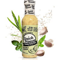 Creamy Garlic Herb Vinaigrette Dressing, Keto-Friendly Creamy Garlic Salad Dressing, Non-Gmo & Low Sodium Salad Dressing By Brick House, 12 Oz