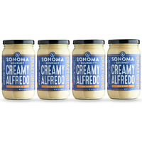 Sonoma Gourmet Creamy Alfredo Pasta Sauce | Gluten-Free And No Sugar Added | Made With Real Cream | Fresh Ingredients & No Sugar Added | 15.5 Ounce Jars (Pack Of 4)