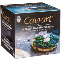 Season Caviart Black Seaweed Pearls - Vegan Caviar, Award-Winning, Keto Snacks, Gluten-Free, Soy-Free, Cholesterol-Free, Plant-Based, Full Of Vitamins, Kosher Caviar, Made In Denmark - 3.5 Oz