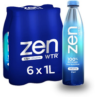 Zenwtr Ultra-Pure, Vapor Distilled Water, 1 Liter (Pack Of 6) Bottled Water, 9.5 Ph Alkaline Water With Electrolytes For A Crisp, Refreshing Taste