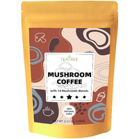 Mushroom Coffee, 10 Mushrooms Extract Powder Supplement (Lion's Mane, Reishi, Chaga, Cordyceps, Turkey Tail & Other) Blend Arabica Instant, Energy, Focus, And Immune Boosting Coffee