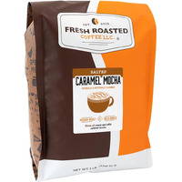 Fresh Roasted Coffee, Salted Caramel Mocha Flavored Coffee,5Lb, Medium Roast, Kosher, Whole Bean
