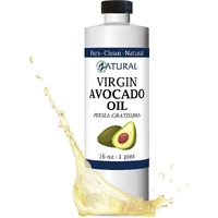 Zatural Organically Grown Avocado Oil 100% Pure Cold Pressed Natural Oil For High Temp Cooking (16Oz)