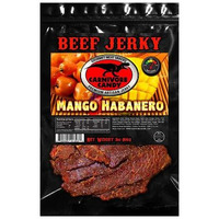Mango Habanero Beef Jerky - Beef Jerky Snack Pack With Amazing Taste, No Preservatives, Msg-Free, Low Sodium Ready To Go Snacks. (1) 3 Oz Bag