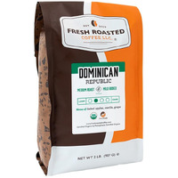 Fresh Roasted Coffee, Direct Trade Organic Dominican Republic, 2 Lb (32 Oz), Medium Roast, Kosher, Whole Bean