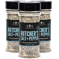 The Spice Lab No. 61 - Premium Gourmet Butcher's Salt & Pepper Blend - Kosher Gluten Free All Natural Brand - 5.9Oz. Shaker Jar - 3 Pack