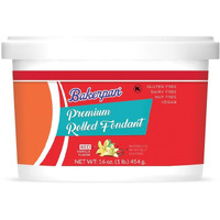 Bakerpan Premium Rolled Red Fondant For Cake Decorating - 1 Pound, Vanilla Flavor