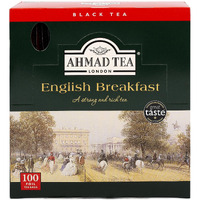 Ahmad Tea Black Tea, English Breakfast Teabags Individually Wrapped In Foil, 100 Ct - Caffeinated & Sugar-Free